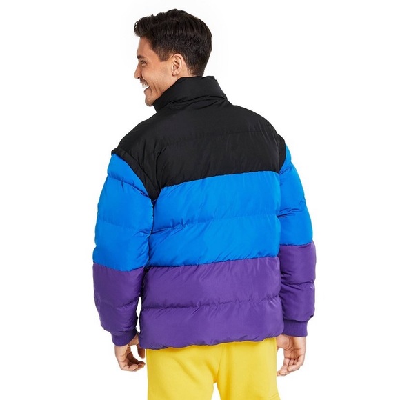 XL Men's Color Block Puffer Jacket - LEGO® Collection x Target Black Blue… - Picture 2 of 8